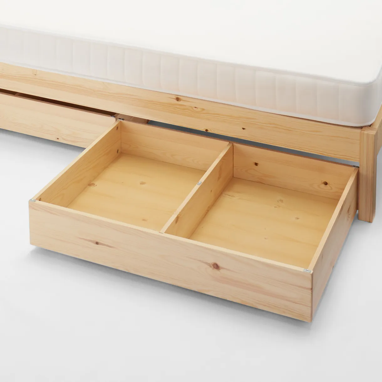 Tiroir de lit en pin avec séparateur