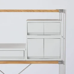 Tiroir en PP A4 gris blanc 2 compartiments L26 XP37X H17.5cm