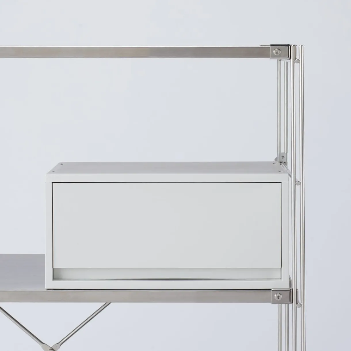 Tiroir en PP paysage gris blanc L37 X P26 X H17.5 cm