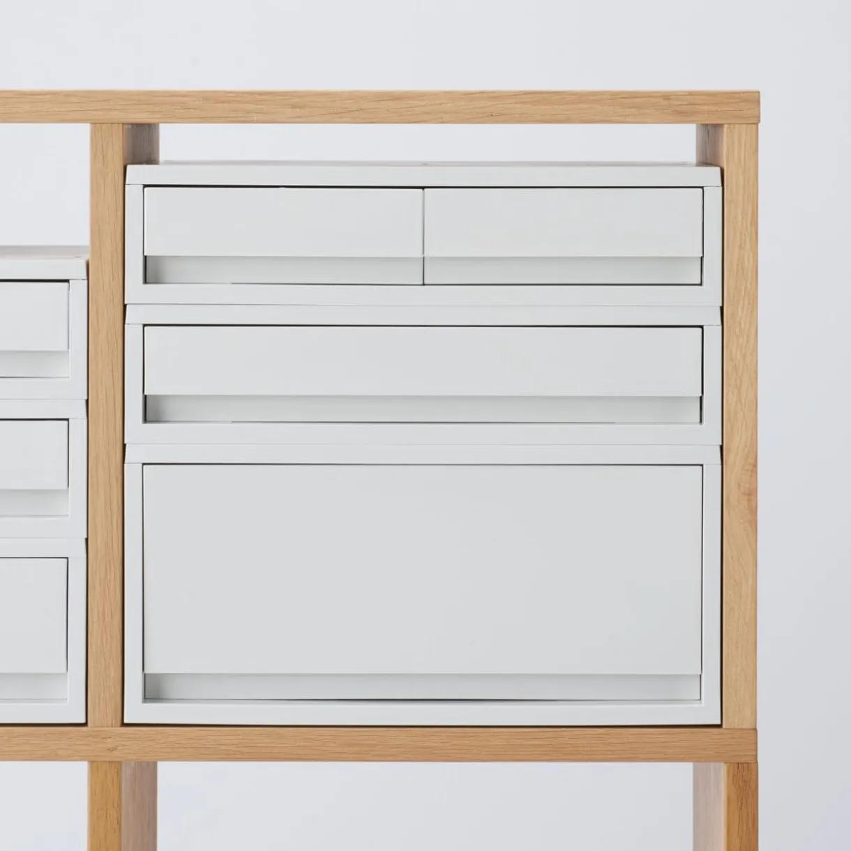 Tiroir en PP paysage gris blanc L37 X P26 X H17.5 cm