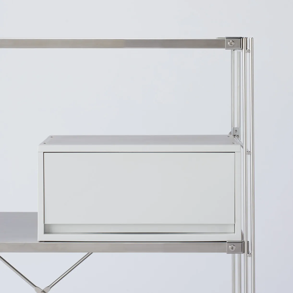 Tiroir en PP paysage gris blanc L37 X P26 X H17.5 cm