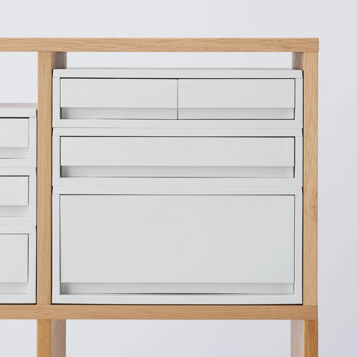 Tiroir en PP paysage gris blanc L37 X P26 X H17.5 cm