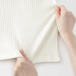 Top brassière court côtelé en coton pour femme