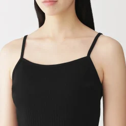 Top brassière court côtelé en coton pour femme