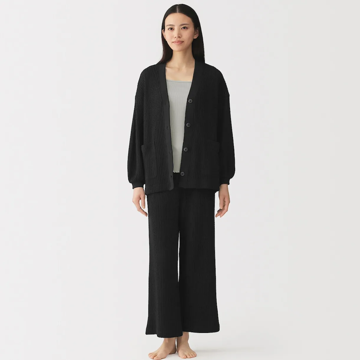 Top brassière lisse côtelé en mélange lyocell pour femme