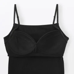 Top brassière lisse côtelé en mélange lyocell pour femme