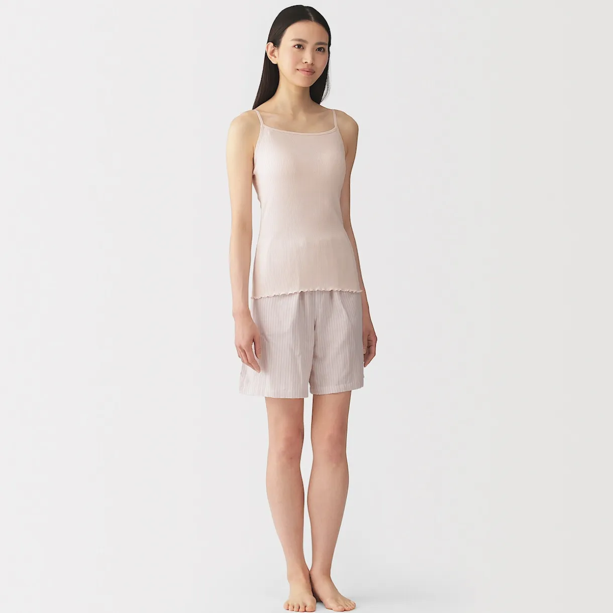 Top brassière lisse côtelé en mélange lyocell pour femme