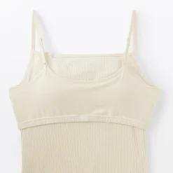 Top brassière lisse côtelé en mélange lyocell pour femme