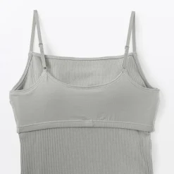 Top brassière lisse côtelé en mélange lyocell pour femme