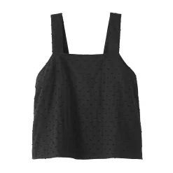Top sans manches en double gaze à pois dobby pour femme