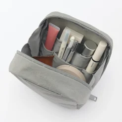 Trousse de maquillage à poser en nylon texturé