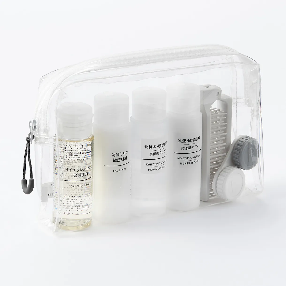 Trousse de toilette transparente ‐ Pochette de voyage 12 x 18,5 x 4 cm