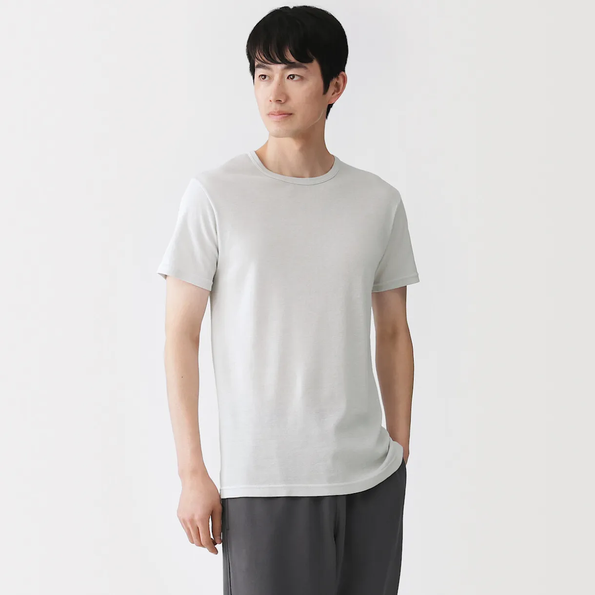 T‐shirt à col rond en coton respirant pour homme