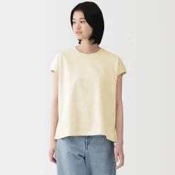 T-shirt à mancherons en coton épais pour femme