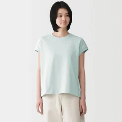 T-shirt à mancherons en coton épais pour femme