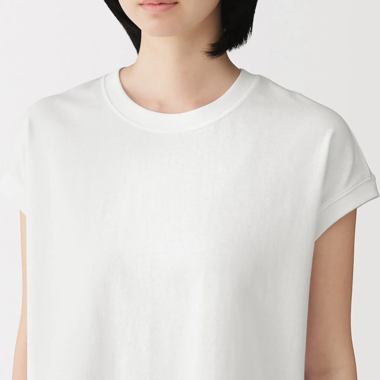 T-shirt à mancherons en coton épais pour femme