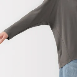 T-shirt à manches longues chauve-souris en jersey lyocell pour femme