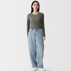 T‐shirt à manches longues en mélange de Lyocell côtelé pour femme