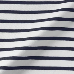 T-shirt à manches mi-longues et col bateau en coton épais pour femme