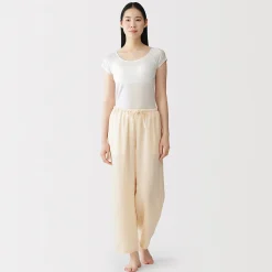 T-shirt brassière lisse en mélange lyocell à mancherons pour femme