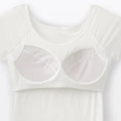 T-shirt brassière lisse en mélange lyocell à mancherons pour femme