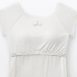 T-shirt brassière lisse en mélange lyocell à mancherons pour femme