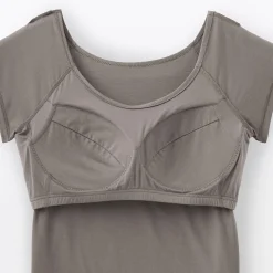 T-shirt brassière lisse en mélange lyocell à mancherons pour femme