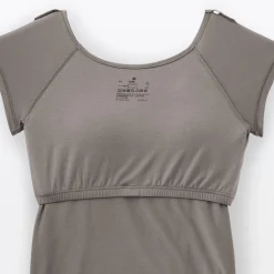 T-shirt brassière lisse en mélange lyocell à mancherons pour femme