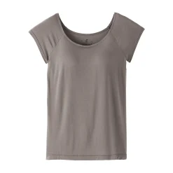 T-shirt brassière lisse en mélange lyocell à mancherons pour femme