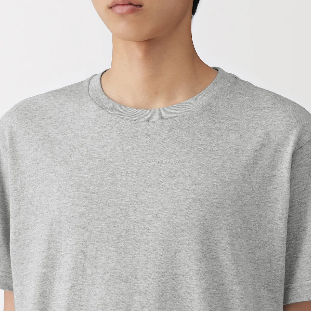 T‐shirt en coton col rond manches courtes homme