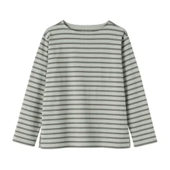 T‐shirt en coton épais manches longues col bateau pour femme