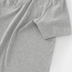 T-shirt en coton recyclé sans coutures latérales à col en V - lot de 2, pour homme