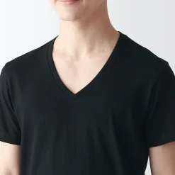 T-shirt en coton sans coutures latérales à col en V - lot de 2, pour homme