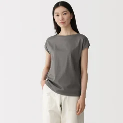 T‐shirt en jersey à manches cap pour femme