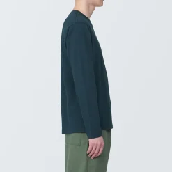 T‐shirt en jersey de coton lavé manches longues pour homme