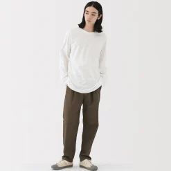 T‐shirt en jersey de coton lavé manches longues pour homme