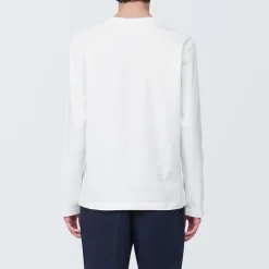 T‐shirt en jersey de coton lavé manches longues pour homme