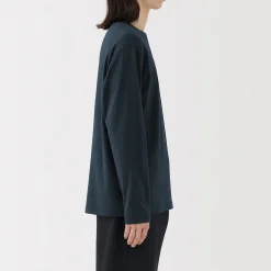 T‐shirt en jersey de coton lavé manches longues pour homme