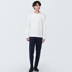 T‐shirt en jersey de coton lavé manches longues pour homme