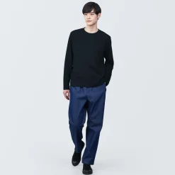 T‐shirt en jersey de coton lavé manches longues pour homme