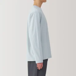 T‐shirt en jersey de coton lavé manches longues pour homme