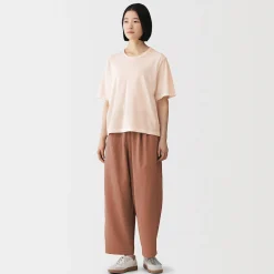 T-shirt en jersey de coton biologique hautement torsadé pour femme