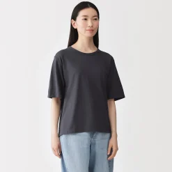 T-shirt en jersey de coton biologique hautement torsadé pour femme