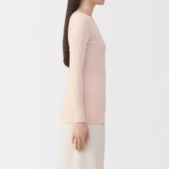 T‐shirt manches longues col rond en coton chaud pour femme