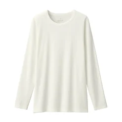 T‐shirt manches longues col rond en coton épais et chaud pour femme