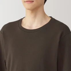 T‐shirt manches longues col rond en coton et laine chauds pour homme