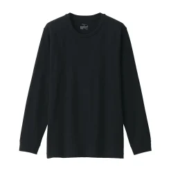 T‐shirt manches longues col rond en coton et laine chauds pour homme