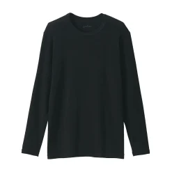 T‐shirt manches longues col crew en coton chaud pour homme