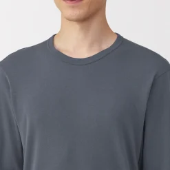 T‐shirt manches longues col crew en coton chaud pour homme