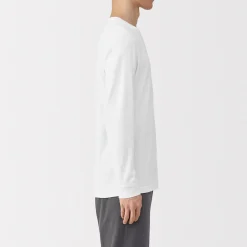 T‐shirt manches longues col U en coton épais et chaud pour homme